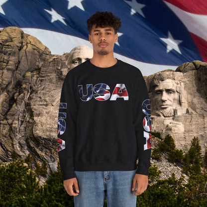 Patriotic USA Crewneck Sweatshirt - Unisex Heavy Blend - American Pride - National Pride Gift - S-5XL