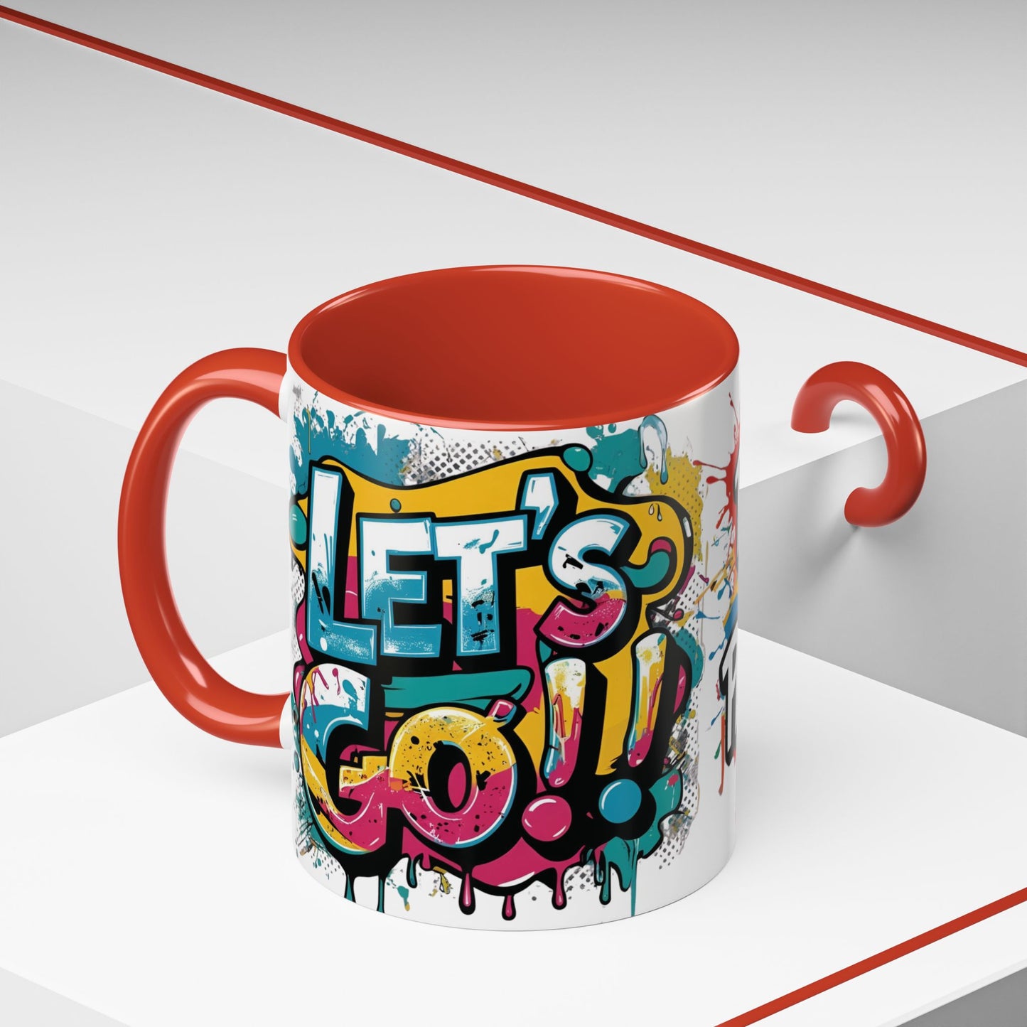 Vibrant   Ceramic  Mug    Inspirational      Let's Go!     Graffiti  Mug      Coffee Mug        Progress  Not  Perfection   Sizes   11oz  &  15oz    Birthday Gift   Graduation Gift    8  Different  Color Options