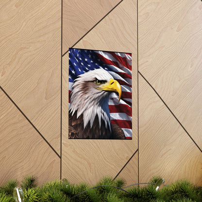 💥 Patriotic 💥 Bald Eagle 💥 Red White & Blue 💥 Wall Art 💥 Matte  💥 Vertical Poster 💥