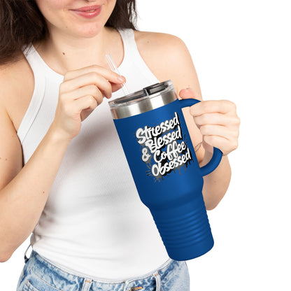 40oz. Insulated Travel Mug: Stressed Blessed, & Coffee Obsessed Print, 7 Different Color Options, Perfect Gift for Coffee Lovers, Gym Goers, Travel Enthusiasts, Holiday [...]