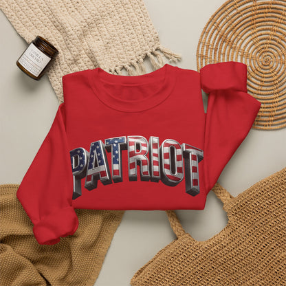 Patriot Crewneck Sweatshirt — American Flag Text Graphic