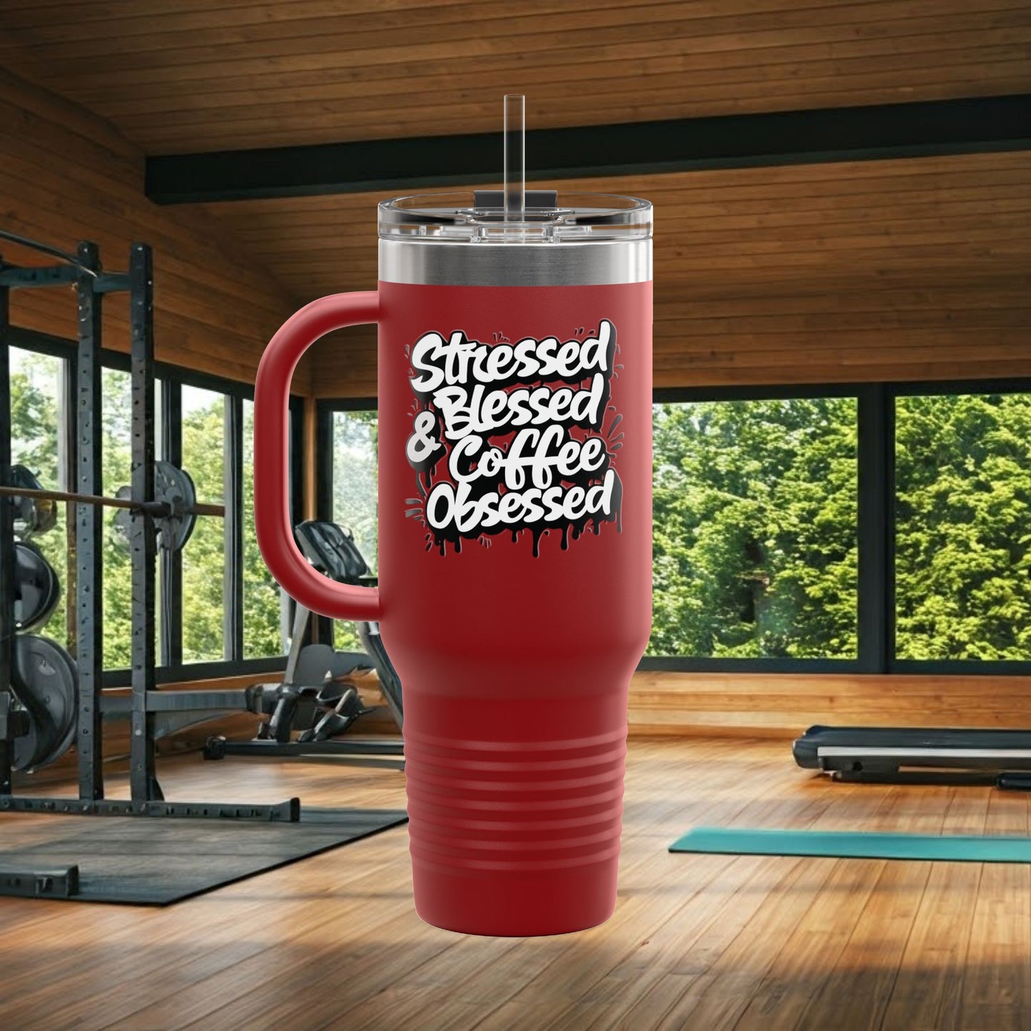 40oz. Insulated Travel Mug: Stressed Blessed, & Coffee Obsessed Print, 7 Different Color Options, Perfect Gift for Coffee Lovers, Gym Goers, Travel Enthusiasts, Holiday [...]