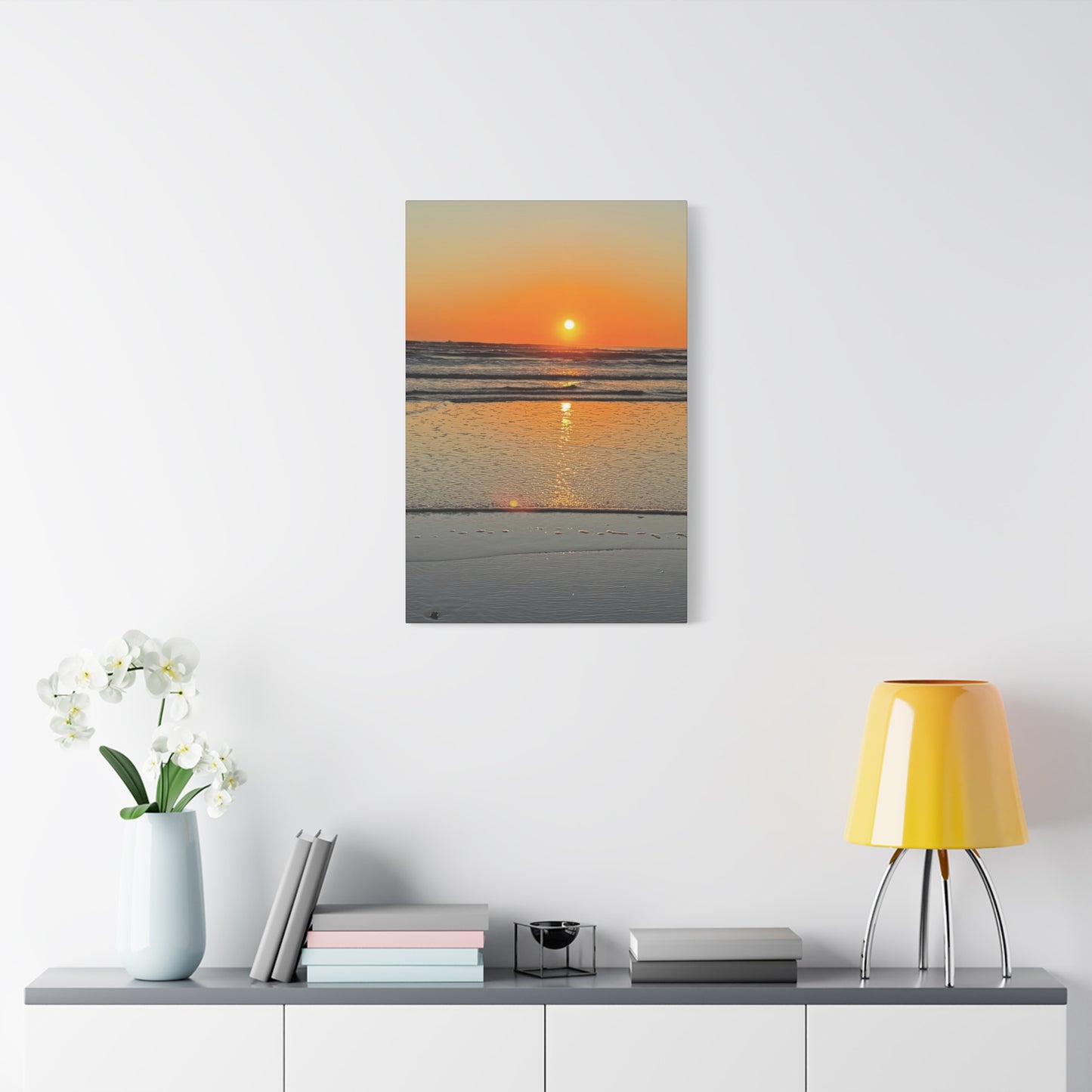 Stunning Sunset Beach Canvas Print, Ocean Decor, Wall Art, Home Decor, Coastal Artwork for Living Room
