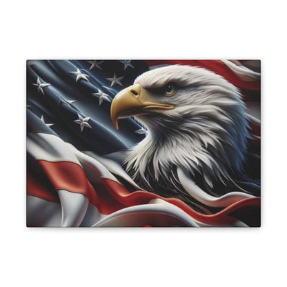 Patriotic Canvas Wall Art - American Eagle - American Flag Background Design - Red White Blue - Home Decor for Veterans -  Memorial Day -  Independence Day -  Holiday Gifts -