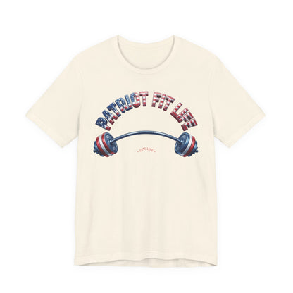 Patriot Fit Life Gym Life T-Shirt | American Flag Barbell Tee – LIVE FIT