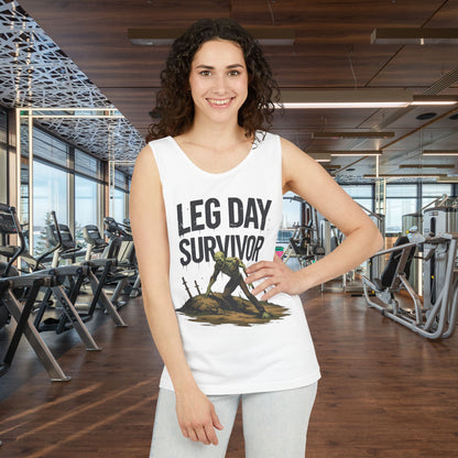Leg Day Survivor Tank Top - Unisex Fitness Apparel, Gym Gear, Workout Clothing, Workout Gift, Funny Fitness Tee