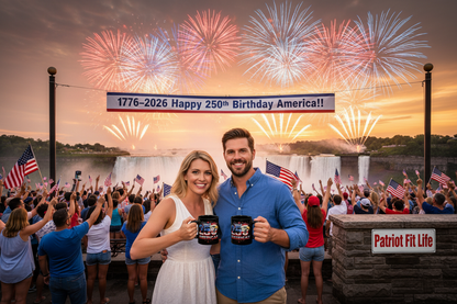 Happy 250th Birthday America Mug | 1776-2026 Patriotic Eagle Flag Black Coffee Cup