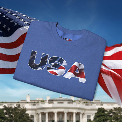 Patriotic USA Crewneck Sweatshirt - Unisex Heavy Blend - American Pride - National Pride Gift - S-5XL