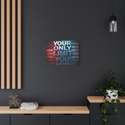 Gallery Wrapped - Motivational Canvas Wall Art - Your Only Limit Is You! - Inspirational Decor for Home Office - Inspirational Gift - Vintage American Flag - Limitless Living - Personal [...]