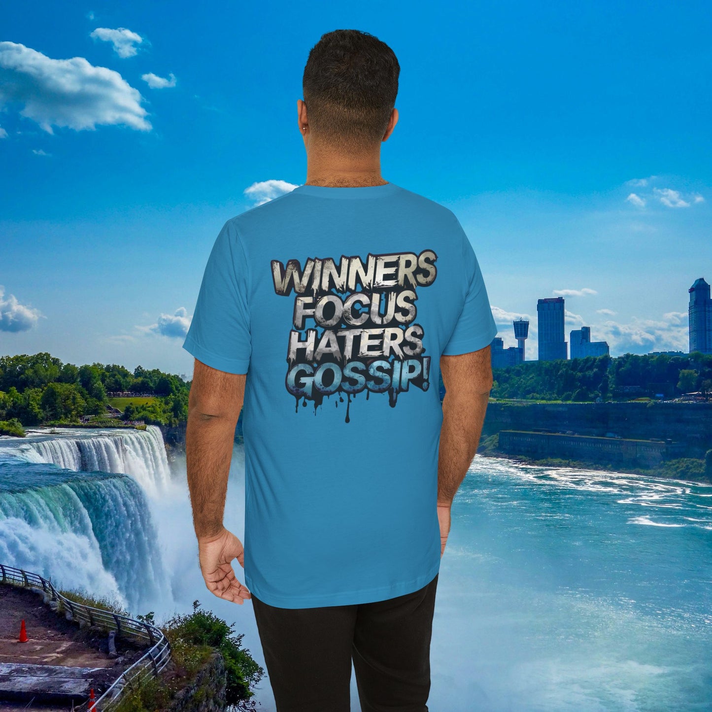 Winners Focus Haters Gossip! Tee - Motivational Graphic Shirt -  Unisex Tee for Casual Wear -  Gift for Friends -  Streetwear Fashion