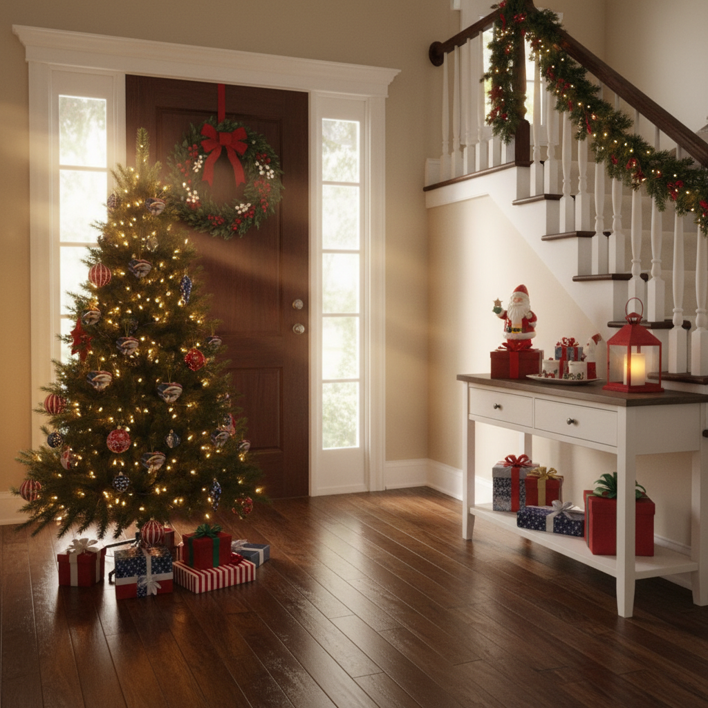 Patriotic Eagle Ornaments - American Flag Backdrop - 2 Sided Same Pic -