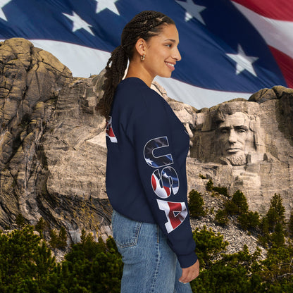 Patriotic USA Red White Blue - Crewneck Sweatshirt - Unisex Pullover - S-5XL