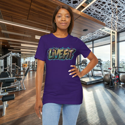 LIVE FIT Graphic Fitness Tee - Motivational Workout Apparel