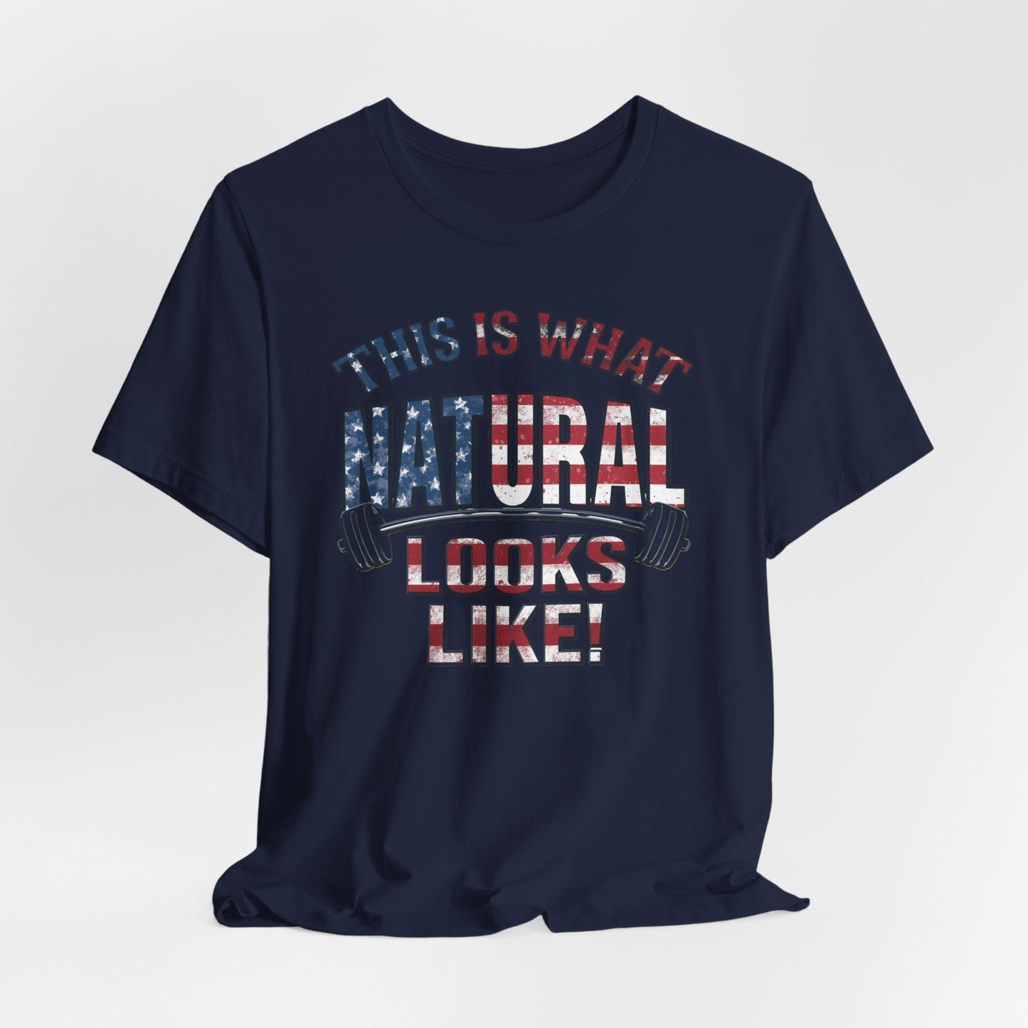 American Flag Natural Looks Fitness T-Shirt | Patriotic Gym Tee