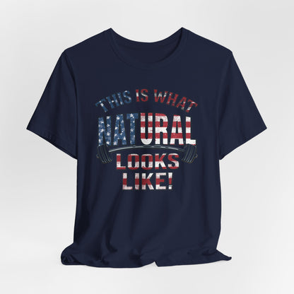 American Flag Natural Looks Fitness T-Shirt | Patriotic Gym Tee