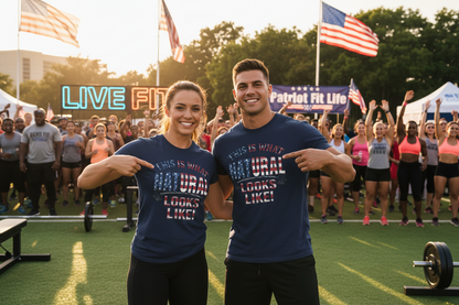 American Flag Natural Looks Fitness T-Shirt | Patriotic Gym Tee