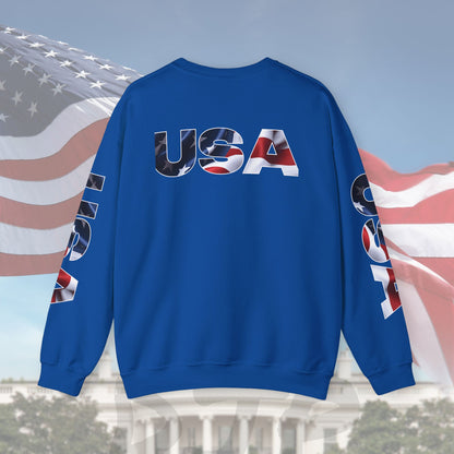 Patriotic USA Crewneck Sweatshirt - Unisex Heavy Blend - American Pride - National Pride Gift - S-5XL