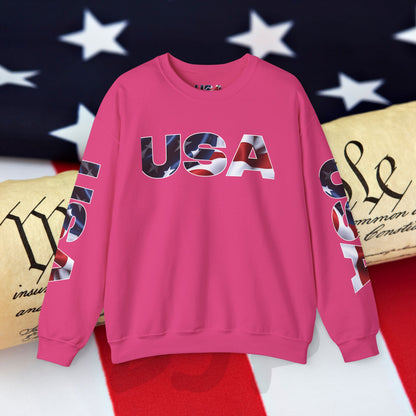 Patriotic USA Crewneck Sweatshirt - Unisex Heavy Blend - American Pride - National Pride Gift - S-5XL