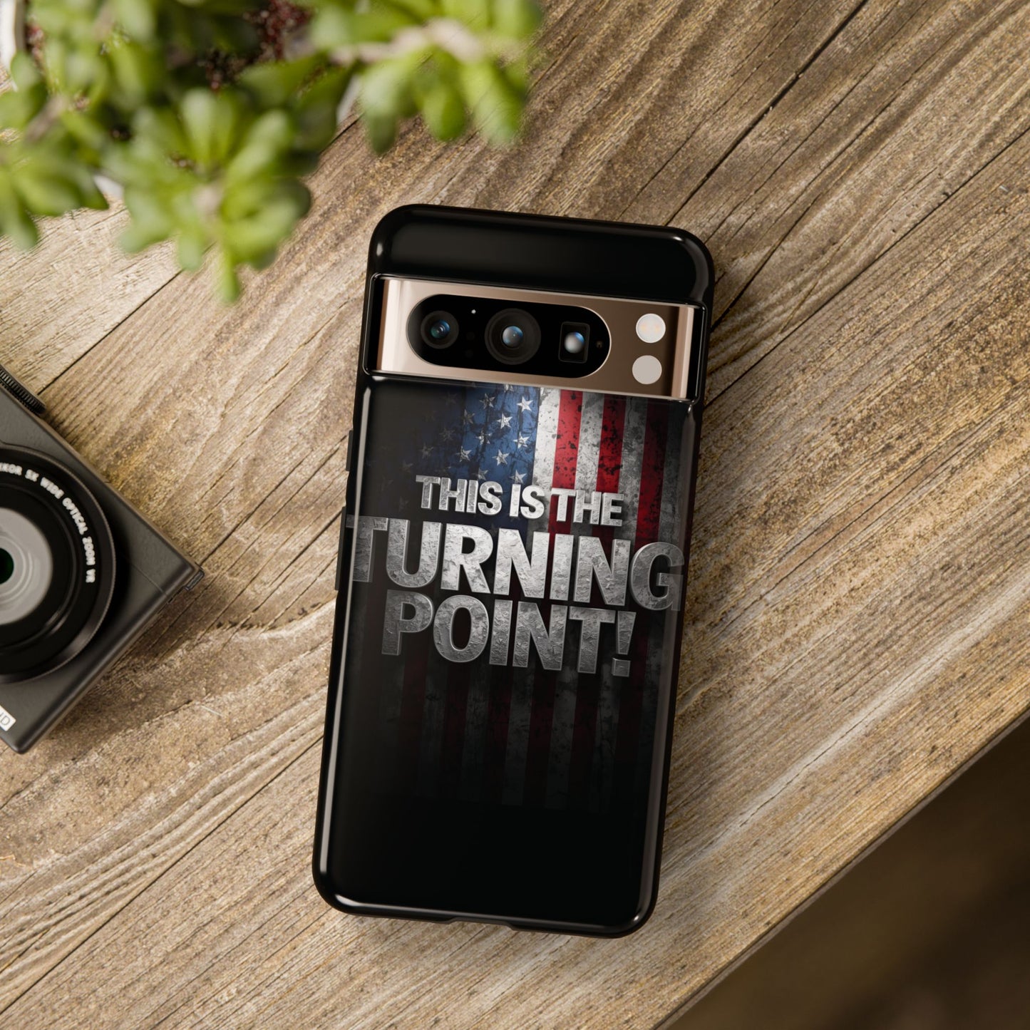 Stunning Patriotic Protective Cell Phone Case -  Charlie Kirk - This Is The Turning Point! - Red White Blue - Beautiful American Flag Backdrop Design - Perfect Gift for Everyday Use, Durable Cover, Stylish Protection