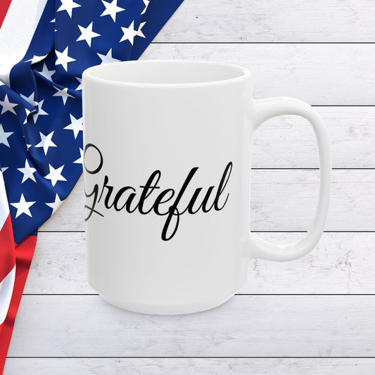 Grateful Graphic Mug - Perfect Gift for Thanksgiving or any holiday or special occasion - Inspirational Coffee Mug - Thanksgiving Decor - Holiday Celebration Gift - Appreciation Gift - Christmas Gift -