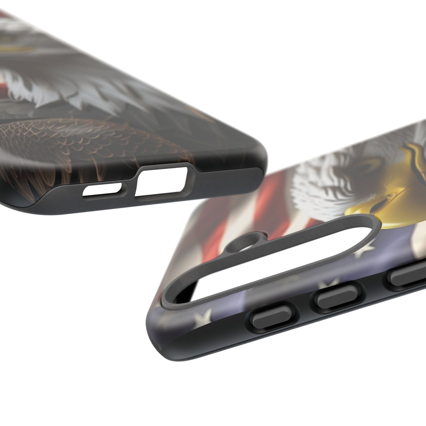 Tough Phone Cases - Patriotic - American Flag Eagle Design - Red White & Blue - Multiple Sizes -