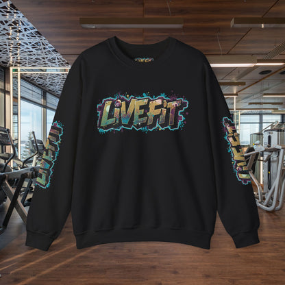 Live Fit Crewneck Sweatshirt - Trendy Fitness Apparel -  Unisex Casual Wear -  Sports Gift -  Workout Fashion -  Street Style Sweatshirt -