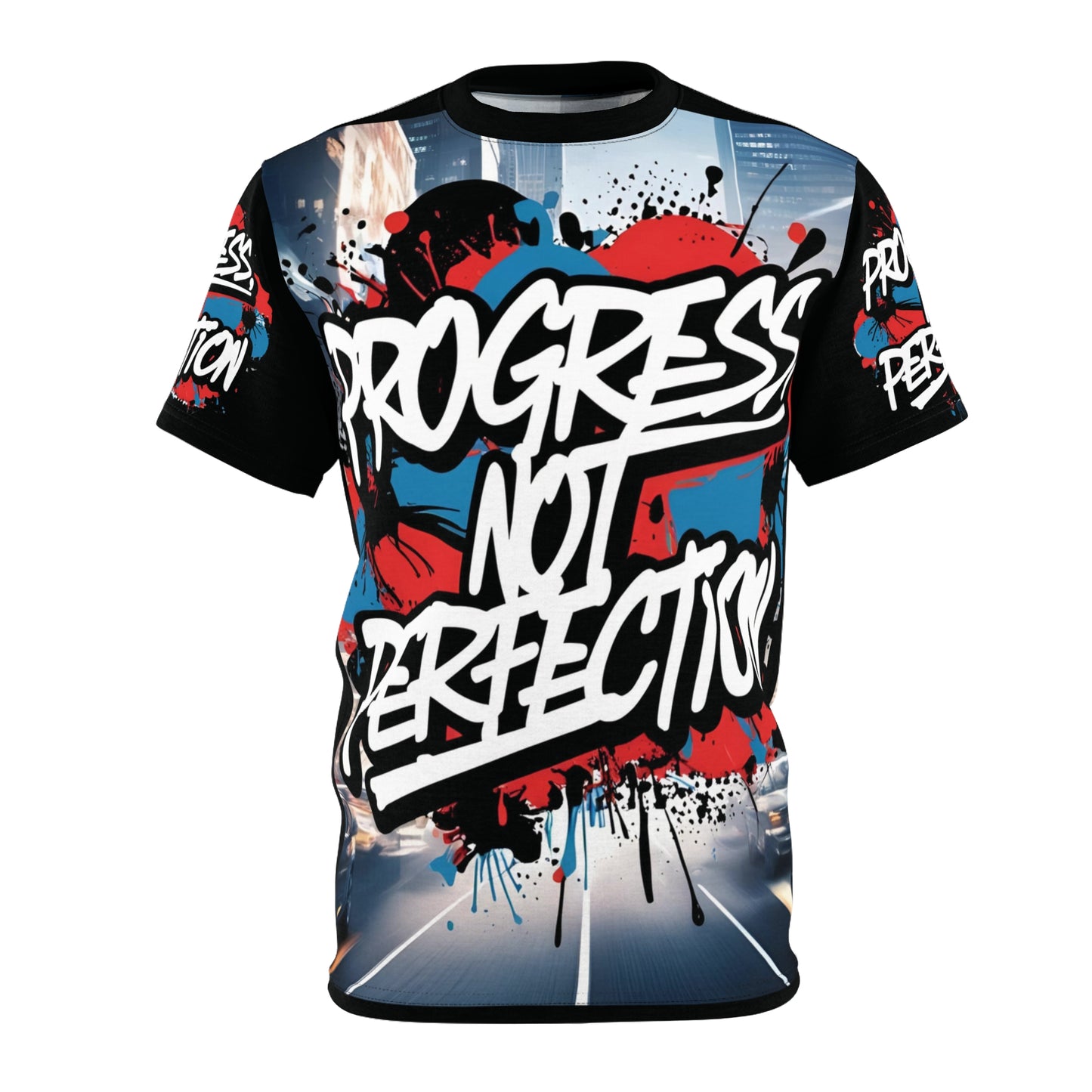 💥 Progress Not Perfection  💥  Stylish   Print  💥  Unisex Graphic Tee 💥  Bold Street Art Design 💥   Motivational Style  💥  Sizes  US  S-3XL  💥