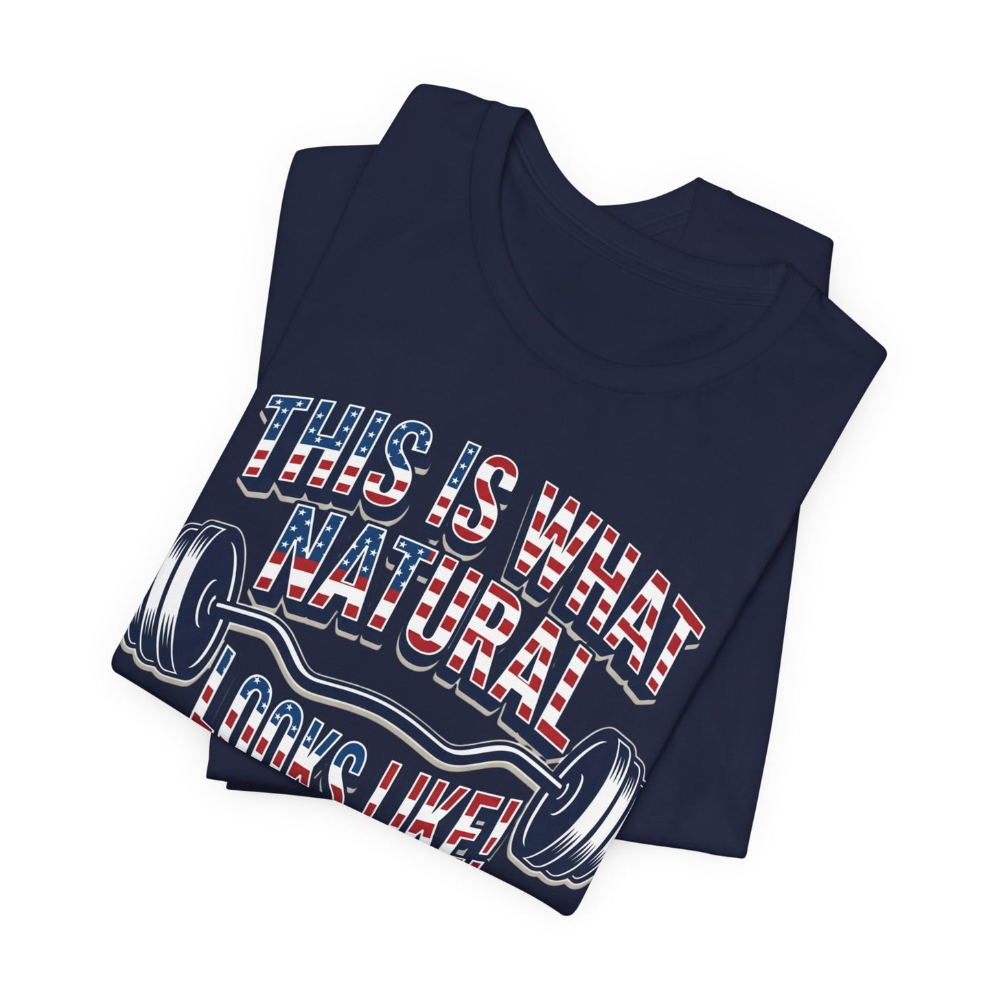 Natural Looks American Flag Gym T-Shirt | Motivational Weightlifting Tee