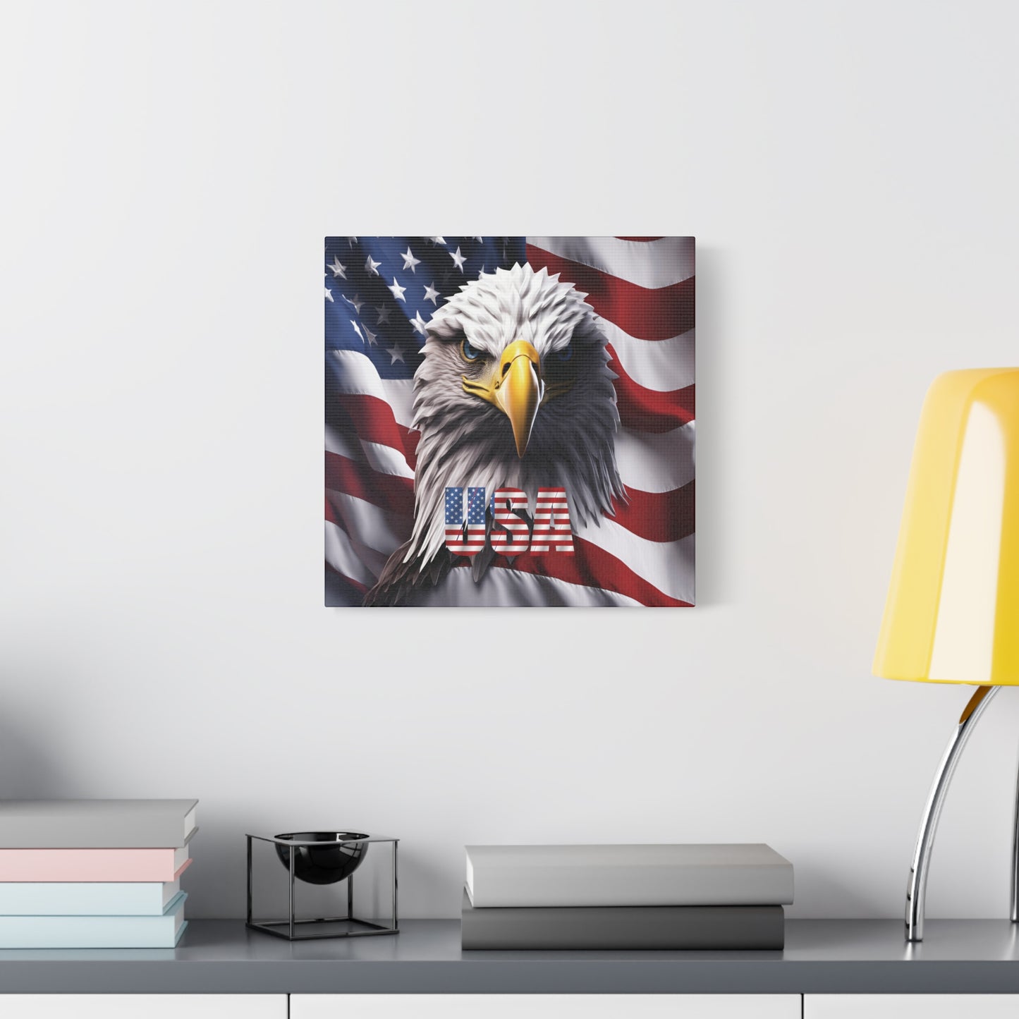 American Eagle Canvas Wall Art - Patriotic Flag Decor - USA Pride