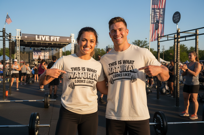 Funny Gym Weightlifting T-Shirt | This Is What Natural Looks Like Tee