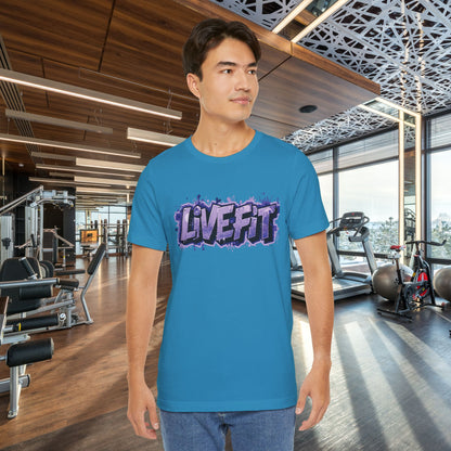 Live Fit Unisex Tee -  Fitness Shirt -  Motivational Graphic Tee -  Workout Apparel -  Casual Wear -  Gift for Gym Lovers -  Active Lifestyle -