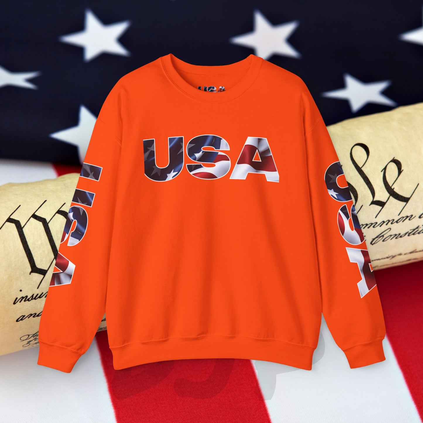 Patriotic USA Crewneck Sweatshirt - Unisex Heavy Blend - American Pride - National Pride Gift - S-5XL