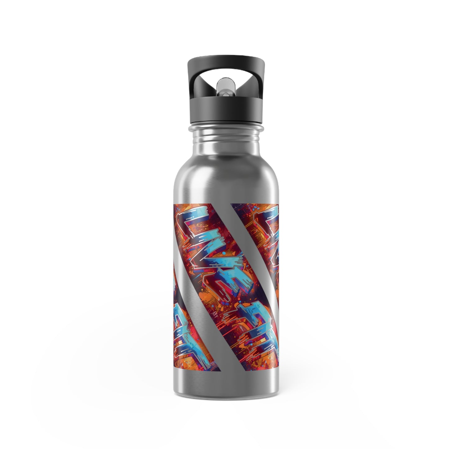 Vibrant - LIVE FIT - Stainless Steel  - 20oz - Water Bottle - Flip Top Spout - With Straw - Eco-Friendly -