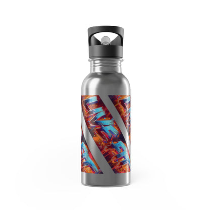 Vibrant - LIVE FIT - Stainless Steel  - 20oz - Water Bottle - Flip Top Spout - With Straw - Eco-Friendly -