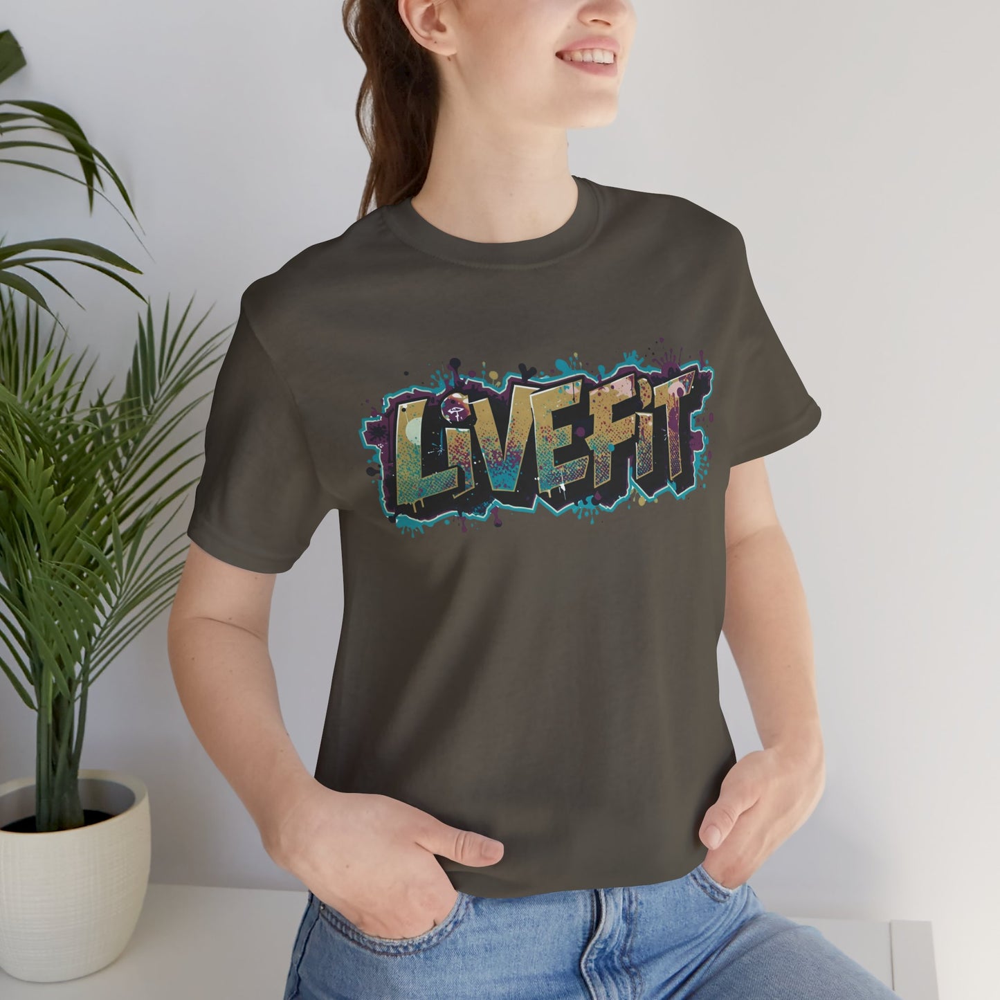LIVE FIT Graphic Fitness Tee - Motivational Workout Apparel