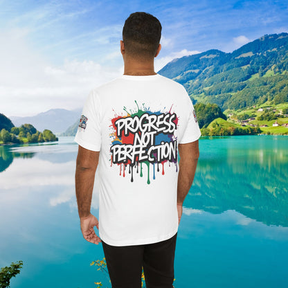 💥 Vibrant   💥   Eye-catching   💥   Motivational    💥 All  Over Print   💥 Unisex T-shirt  💥   Progress  Not  Perfection   💥  Art-Inspired   💥  Apparel  💥  Sizes  XS  x  4XL 💥
