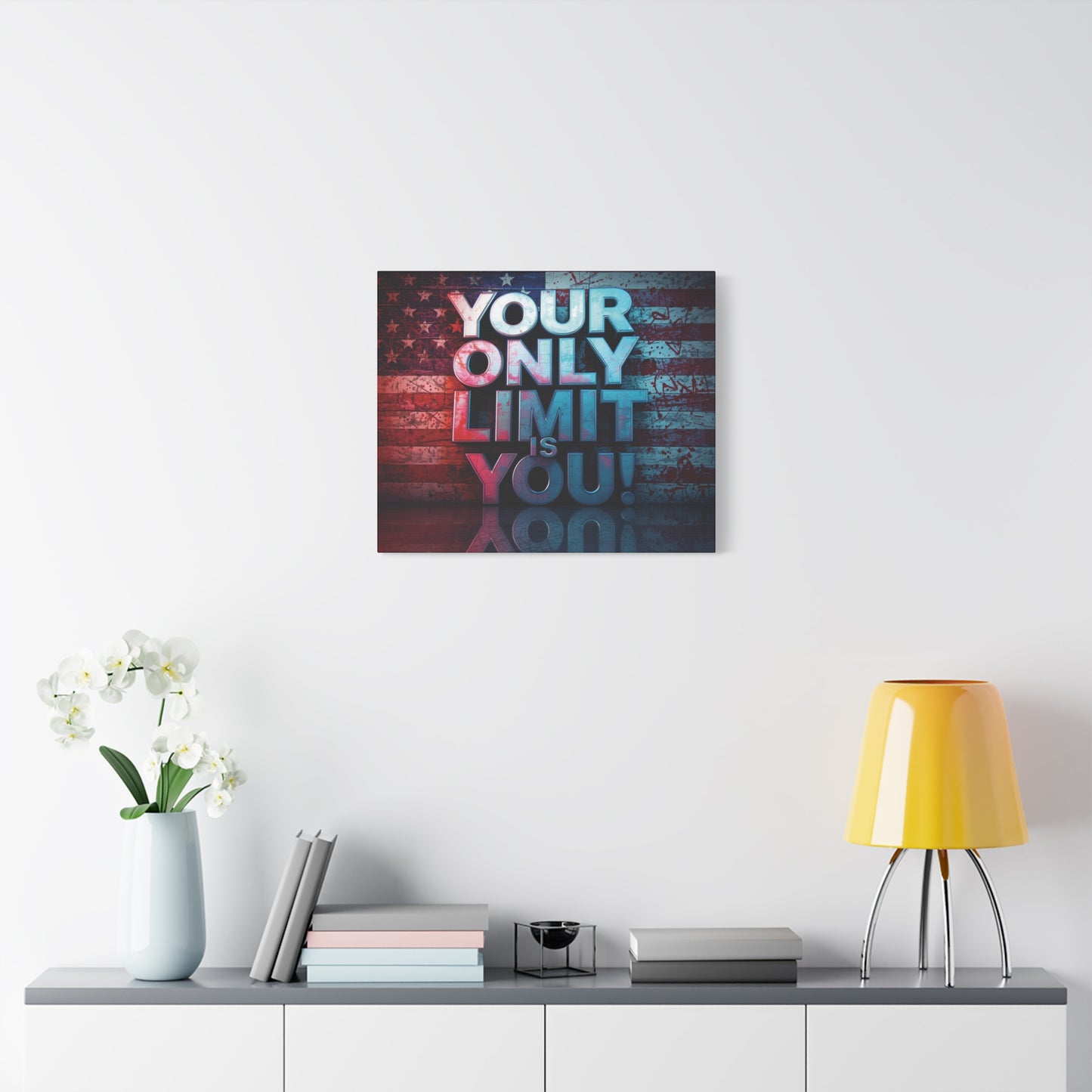 Motivational Wall Art Canvas, Your Only Limit Is You! Inspirational Decor for Home Office, Inspirational Gift, American Flag, Limitless Living, Personal [...]