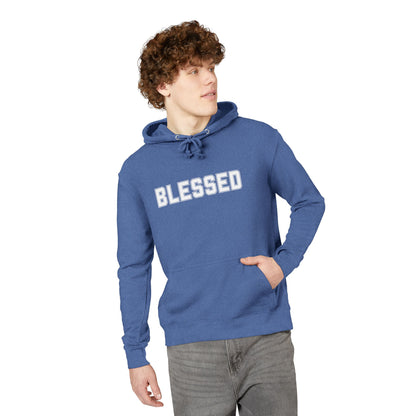 Blessed Hoodie — Cozy French Terry Pullover - with - White - Bold Front & Back Text - Holiday Gift - Fitness