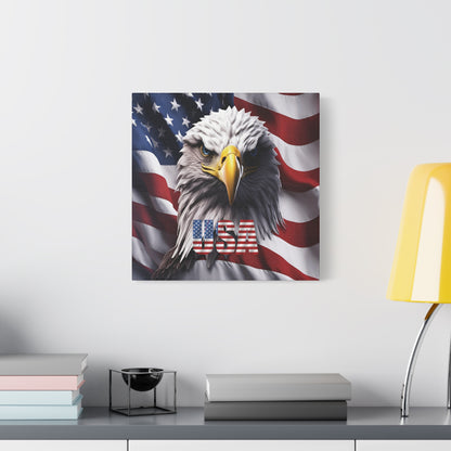 American Eagle Canvas Wall Art - Patriotic Flag Decor - USA Pride