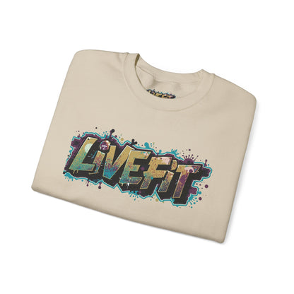 Live Fit Crewneck Sweatshirt - Trendy Fitness Apparel -  Unisex Casual Wear -  Sports Gift -  Workout Fashion -  Street Style Sweatshirt -