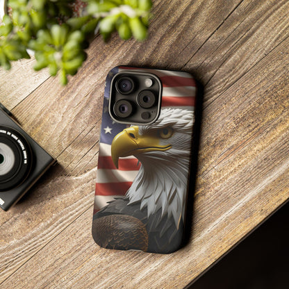 Tough Phone Cases - Patriotic - American Flag Eagle Design - Red White & Blue - Multiple Sizes -