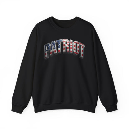Patriot Crewneck Sweatshirt — American Flag Text Graphic