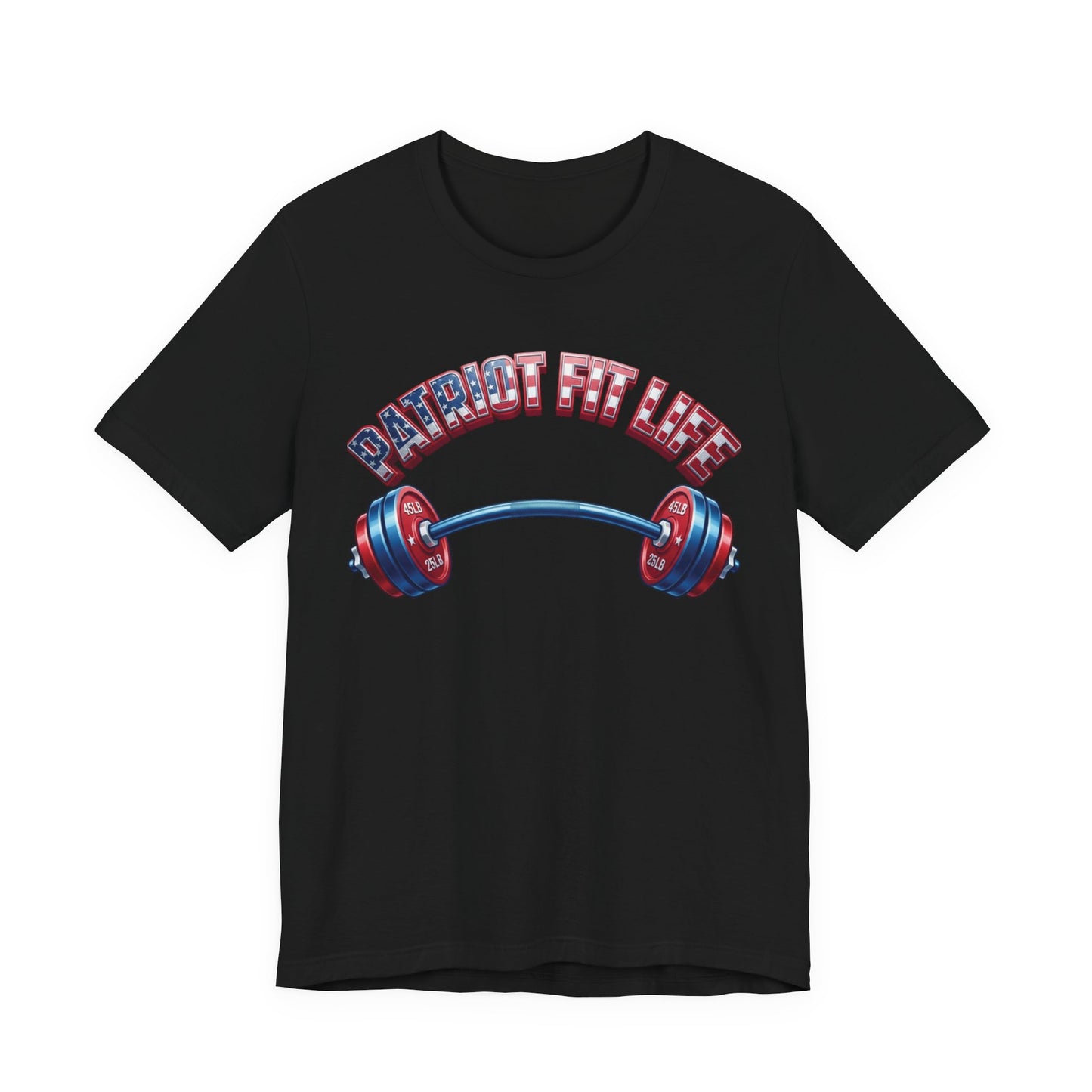 Patriot Fit Life T-Shirt | American Flag Barbell Arch Gym Tee – LIVE FIT
