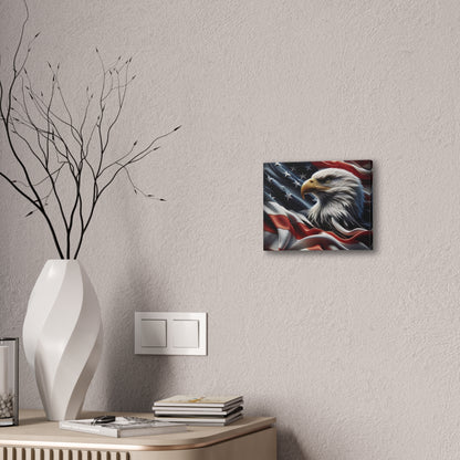 Patriotic Canvas Wall Art - American Eagle - American Flag Background Design - Red White Blue - Home Decor for Veterans -  Memorial Day -  Independence Day -  Holiday Gifts -