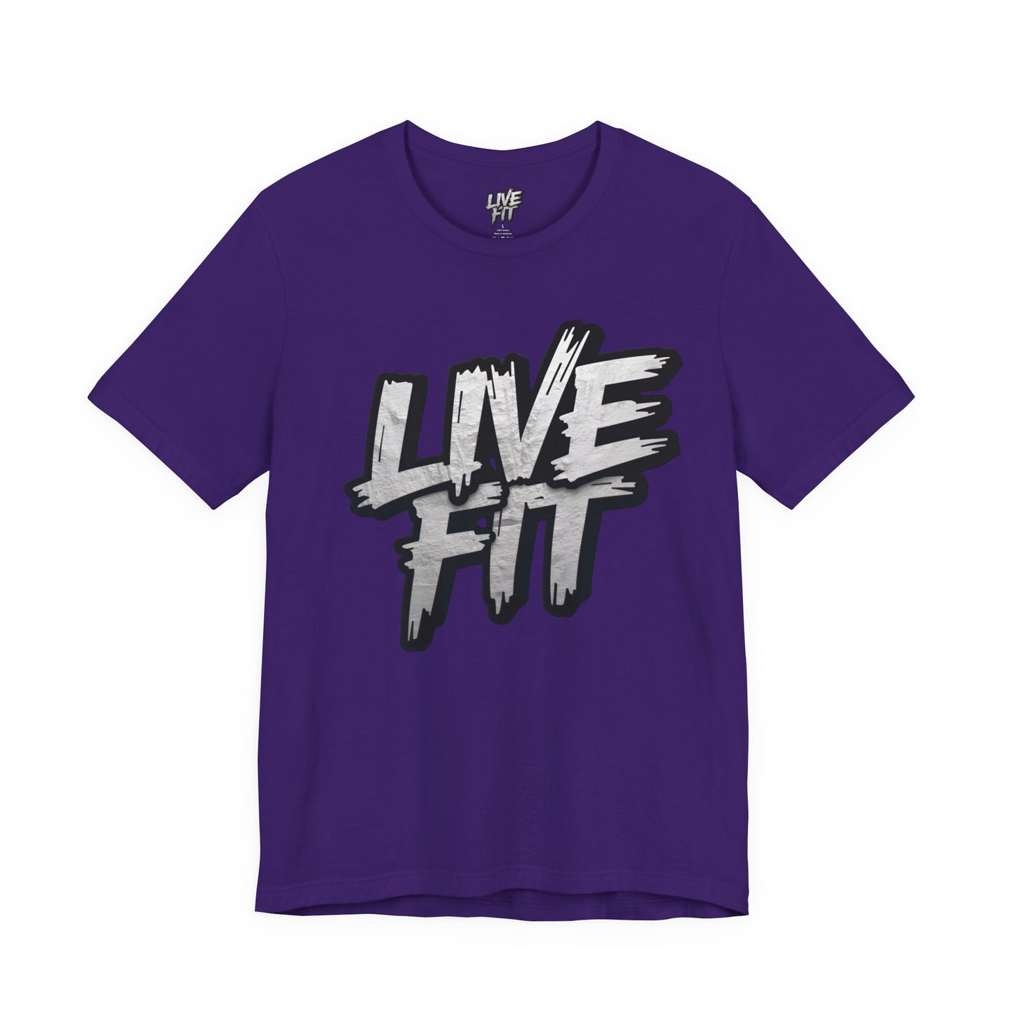 LIVE FIT Unisex Jersey Tee - Fitness Shirt - XS - 4XL -  Workout Apparel -  Motivational T-Shirt - Casual Wear - Gift for Fitness Enthusiasts