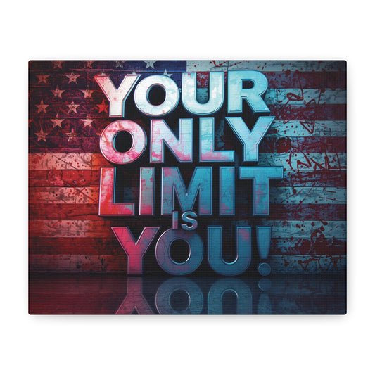 Motivational Wall Art Canvas, Your Only Limit Is You! Inspirational Decor for Home Office, Inspirational Gift, American Flag, Limitless Living, Personal [...]
