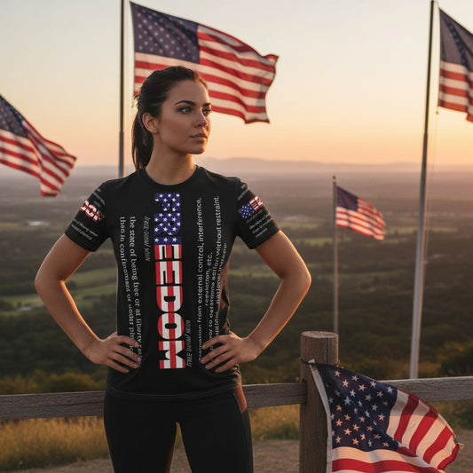 Unisex - Freedom - Definition Tee - American Flag - Red White Blue - All Over Print - T-Shirt - Sizes - S - 3XL