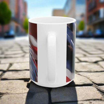 Patriotic Red White & Blue Mug - American Flag & Bald Eagle - 11oz/15oz - 4th of July Gift