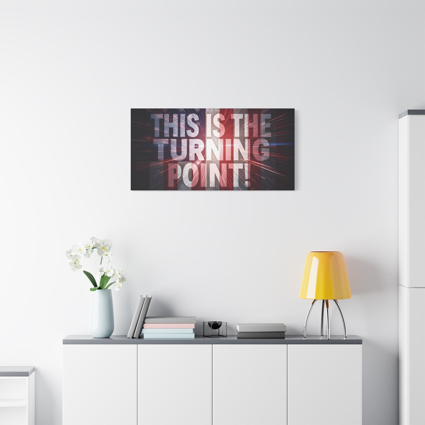Charlie Kirk - This Is The Turning Point! - Red White Blue - Stunning American Flag Backdrop Design - Patriotic - Motivational Wall Art - Canvas - Multiple Sizes