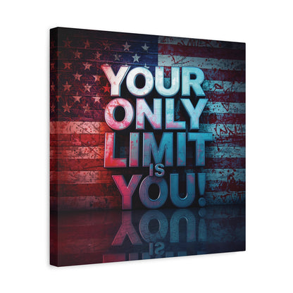 Gallery Wrapped - Motivational Canvas Wall Art - Your Only Limit Is You! - Inspirational Decor for Home Office - Inspirational Gift - Vintage American Flag - Limitless Living - Personal [...]